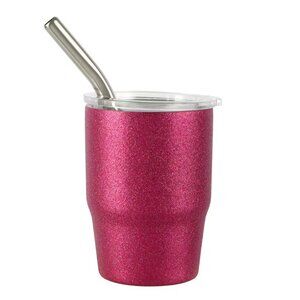 Mini Stainless Steel Insulated Tumbler Pink Glitter NEW